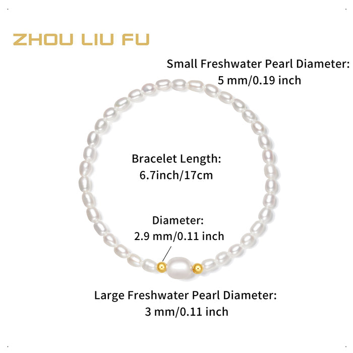 18K Gold Beaded Bracelet Pearl 0.02-0.06g X1913024