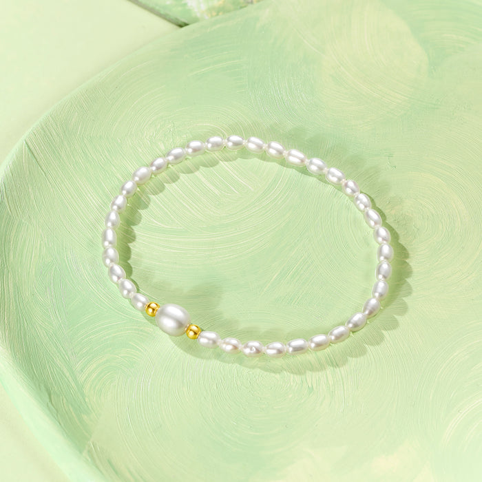 18K Gold Beaded Bracelet Pearl 0.02-0.06g X1913024