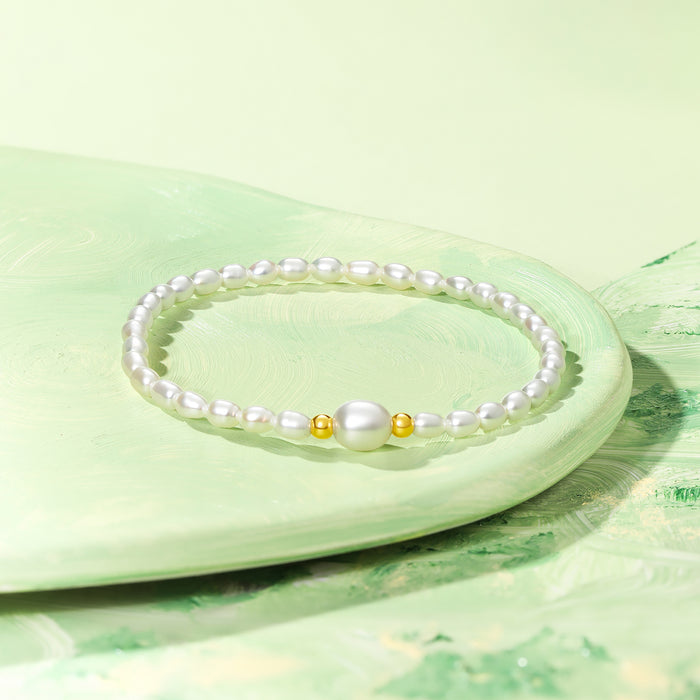 18K Gold Beaded Bracelet Pearl 0.02-0.06g X1913024