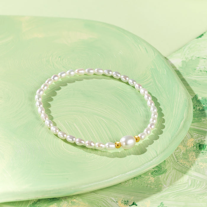 18K Gold Beaded Bracelet Pearl 0.02-0.06g X1913024