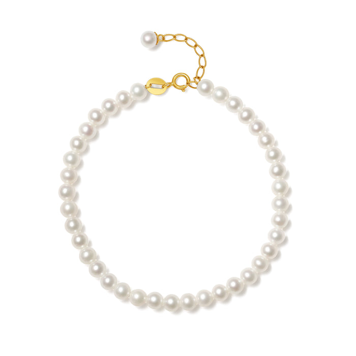 18K Gold Chain Bracelet Pearl 0.22-0.25g X078933