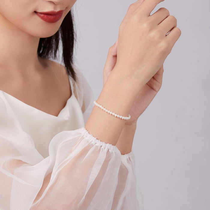 18K Gold Chain Bracelet Pearl 0.22-0.25g X078933