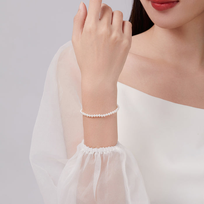 18K Gold Chain Bracelet Pearl 0.22-0.25g X078933
