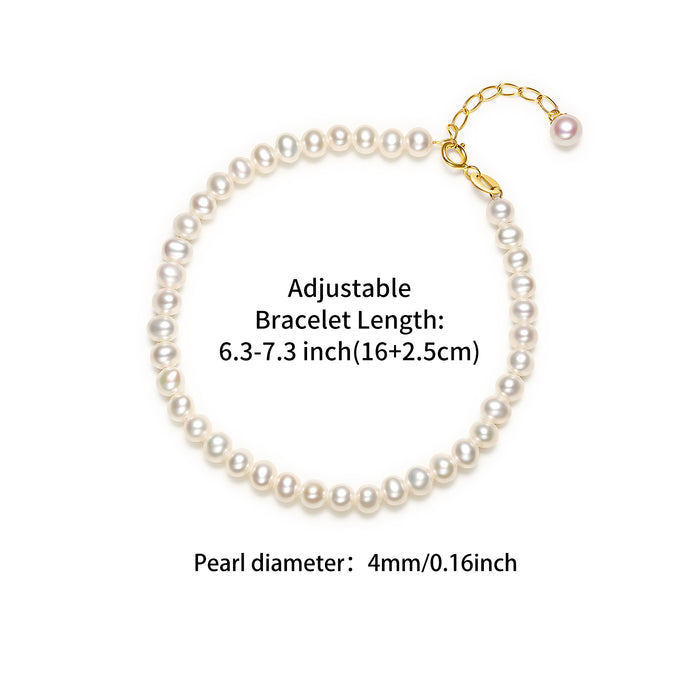 18K Gold Chain Bracelet Pearl 0.22-0.25g X078933