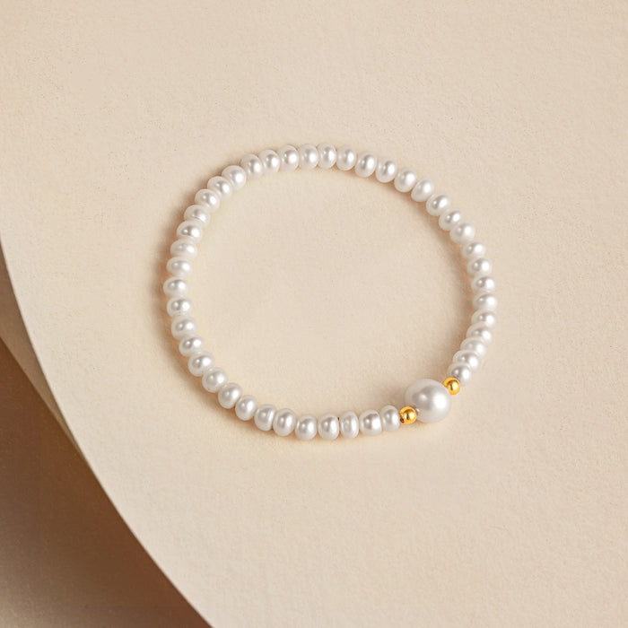 18K Yellow Gold Beaded Bracelet Freshwater Pearl 7-8mm 4.5-5.3mm 0.02-0.06g X1912917