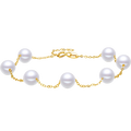 18K Yellow Gold Chain Bracelet Pearl 5.5-6mm 0.3-0.5g KHPB072728