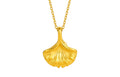 24K Gold Pendant Ginkgo leaf 0.2-0.26g A048975