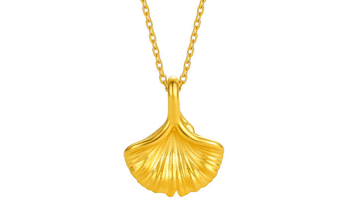 24K Gold Pendant Ginkgo leaf 0.2-0.26g A048975