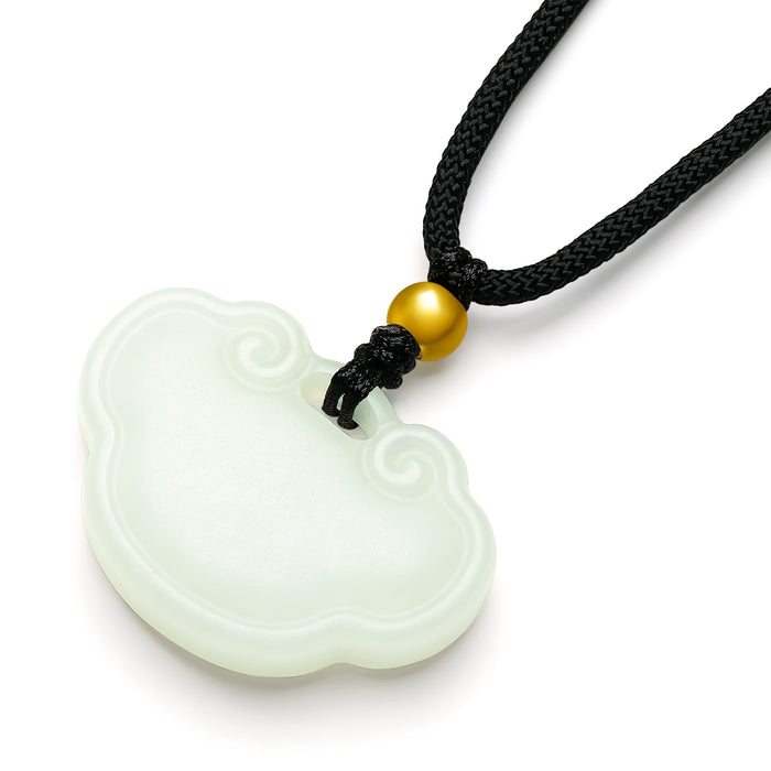 999.9 24K Gold Pendant Necklace Hetian Jade 0.09-0.11g Ruyi Y048706