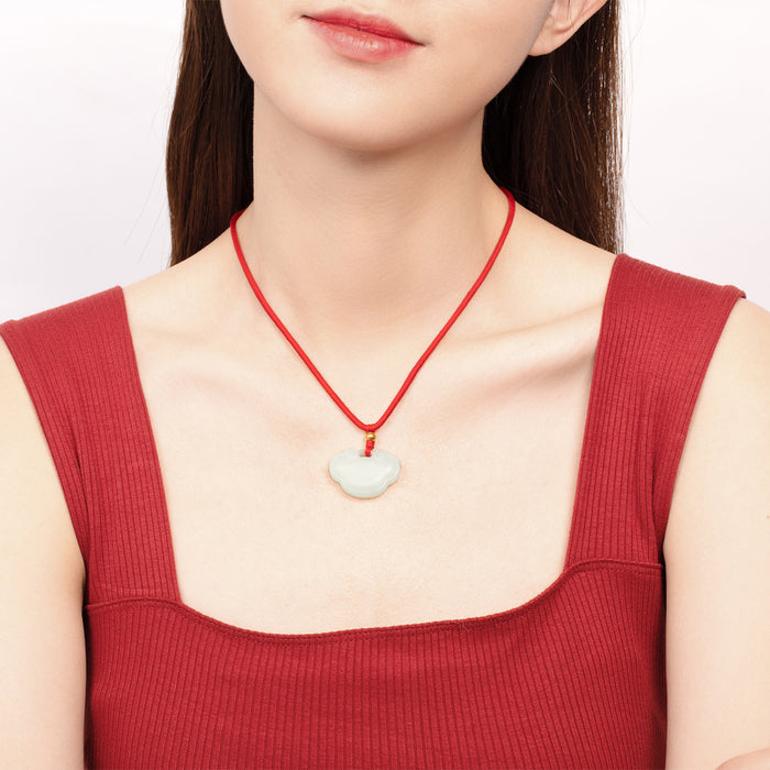 999.9 24K Gold Pendant Necklace Hetian Jade 0.09-0.11g Ruyi Y048707