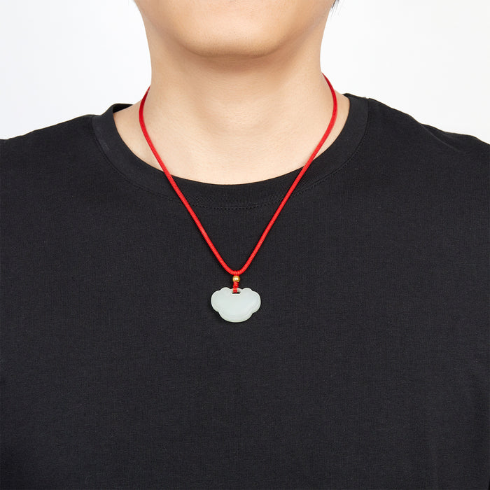 999.9 24K Gold Pendant Necklace Hetian Jade 0.09-0.11g Ruyi Y048707