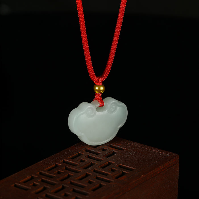999.9 24K Gold Pendant Necklace Hetian Jade 0.09-0.11g Ruyi Y048707