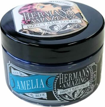 Hermans Hair Amelia Aqua Blue - Side View