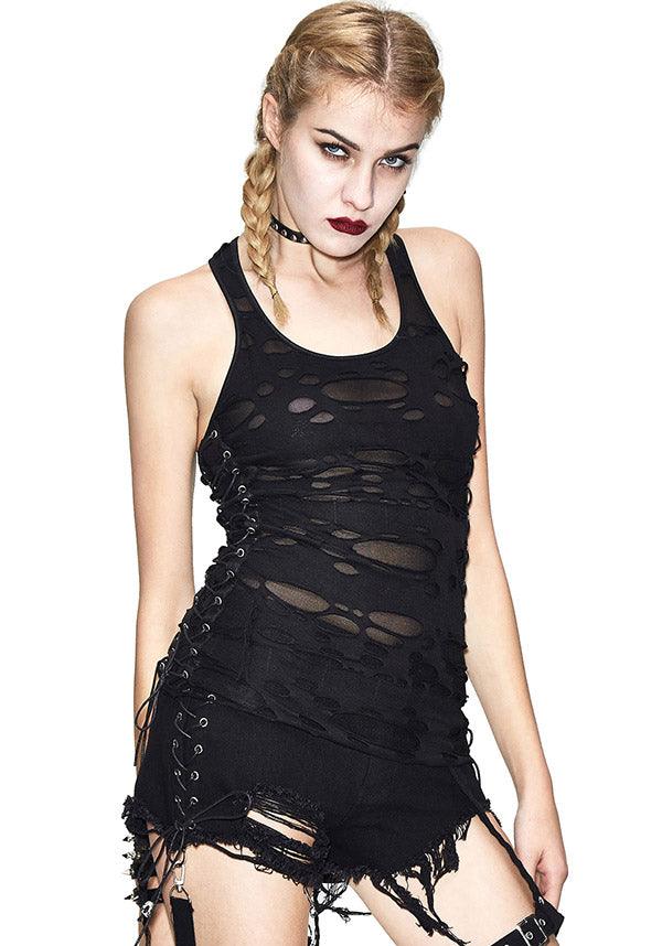 Armageddon | TANK TOP - Beserk - all, all clothing, all ladies, all ladies clothing, black, clickfrenzy15-2023, clothing, discountapp, distressed, edgy, fp, girls top, goth, goth summer, goth summer clothing, goth tank top, gothic, grunge, ladies, ladies clothing, ladies tank top, ladies top, nov19, post apocalyptic, punk, singlet, summer, summer clothing, summer goth, tank, tank top, tees and tops, top, tops, tshirts and tops, womens tank top, womens top