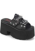 DEMONIA ASHES-08 [Black] | FLATS [PREORDER] - SANDALS - Front View