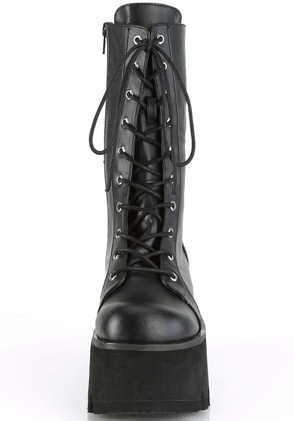 DEMONIA ASHES-105 [Black] | BOOTS [PREORDER] - BOOTS - Back View