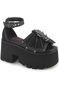 DEMONIA ASHES-11 [Black] | FLATS [PREORDER] - SANDALS - Front View