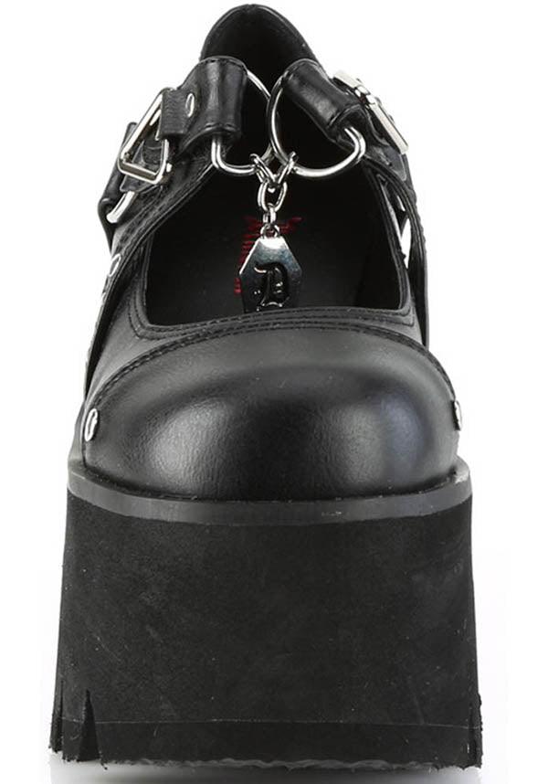 DEMONIA ASHES-33 [Black] | PLATFORM HEELS [PREORDER] - HEELS - Back View