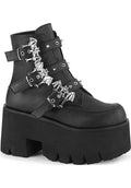 DEMONIA ASHES-55 [Black] | PLATFORM BOOTS [PREORDER] - BOOTS - Front View