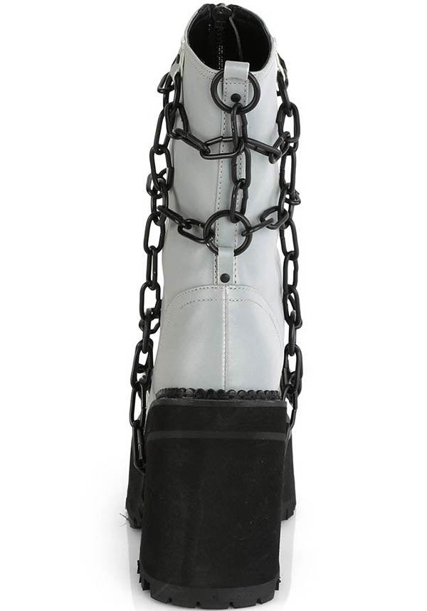 DEMONIA ASSAULT-66 [Grey Reflective] | PLATFORM BOOTS [PREORDER] - BOOTS - Detail 2