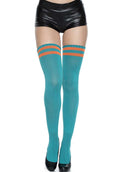 MUSIC LEGS Athlete Striped Top [Aqua/Orange] | THIGH HIGH - Front