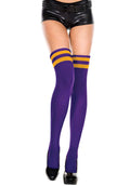MUSIC LEGS Athlete Striped Top [Purple/Yellow] | THIGH HIGH - Front