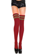 MUSIC LEGS Athlete Striped Top [Red/Gold] | THIGH HIGH - Front
