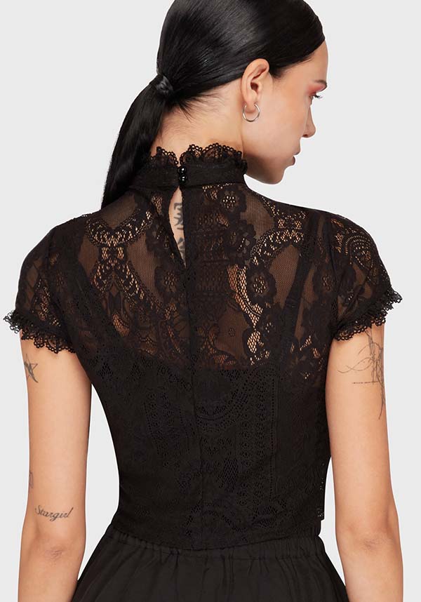 KILLSTAR Ava Lace | CROP TOP - TOPS - Back View