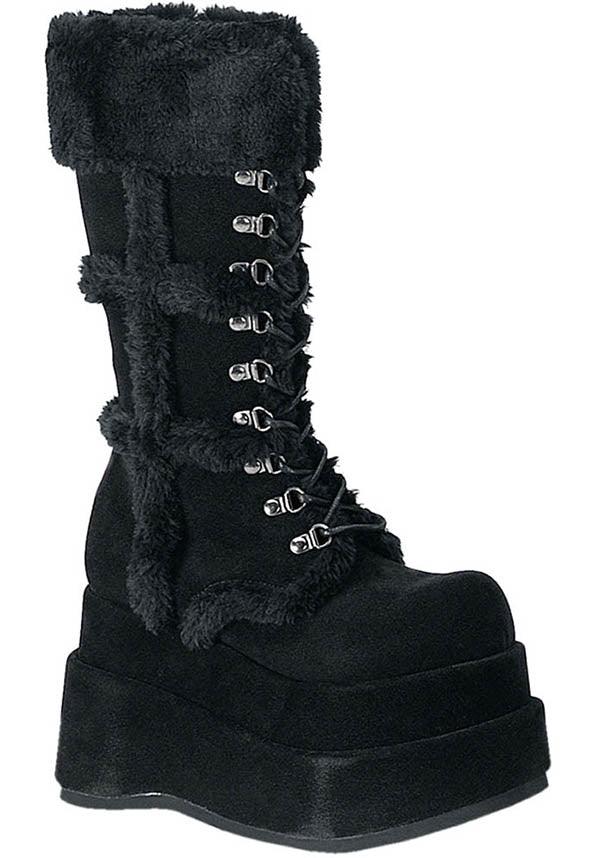 DEMONIA BEAR-202 [Black] | PLATFORM BOOTS [PREORDER] - BOOTS - Front View