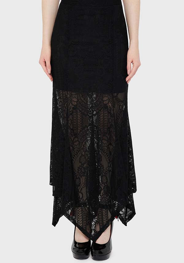 KILLSTAR Belladonna Lace | MAXI SKIRT - SKIRTS - Front View