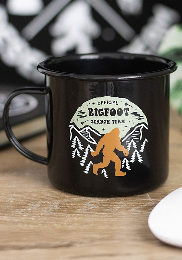 GOTHIC GIFTS Bigfoot Search Team | ENAMEL MUG - Front