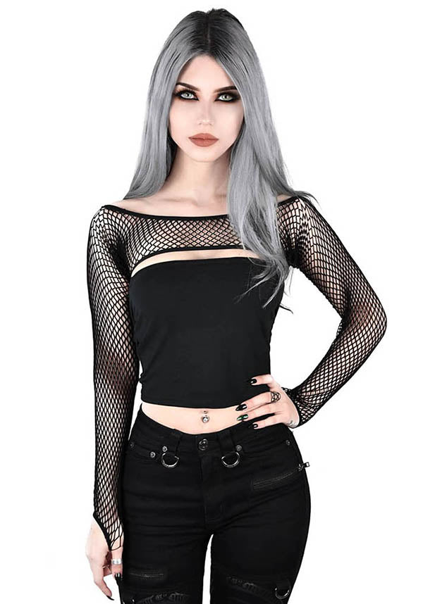 KILLSTAR Bite Me | FISHNET BOLERO - TOPS - Front View