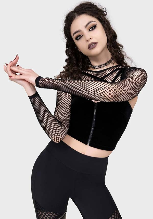 KILLSTAR Bite Me | FISHNET BOLERO - TOPS - Back View