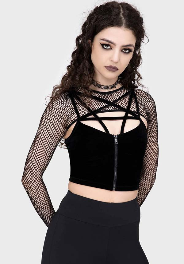 KILLSTAR Bite Me | FISHNET BOLERO - TOPS - Detail 5