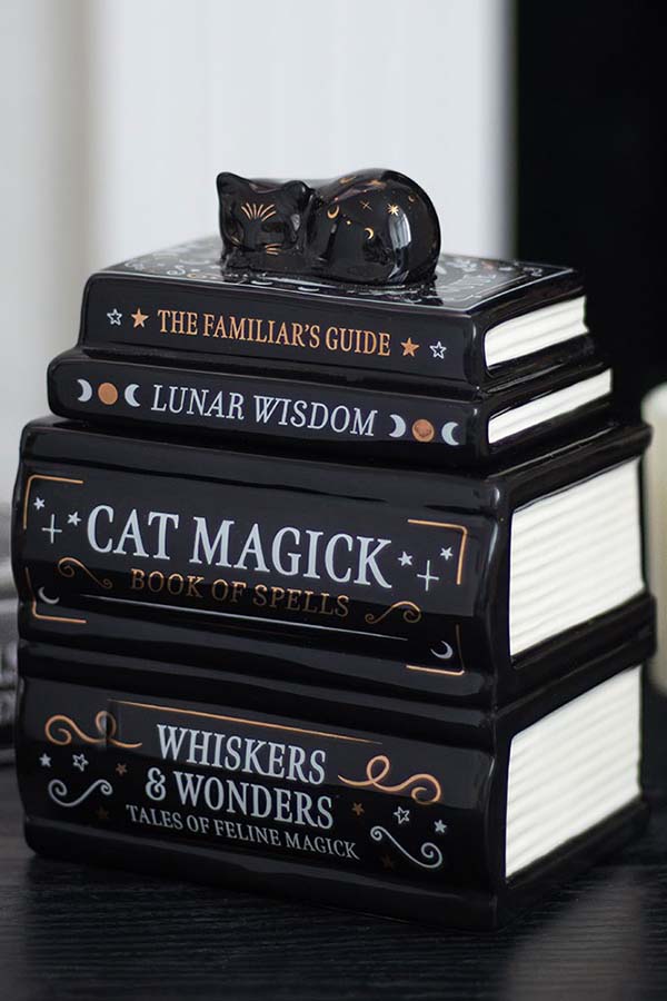 Black Cat Book Stack | OIL BURNER [With Cat]