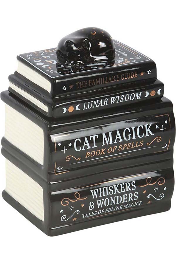 Black Cat Book Stack | OIL BURNER [With Cat]