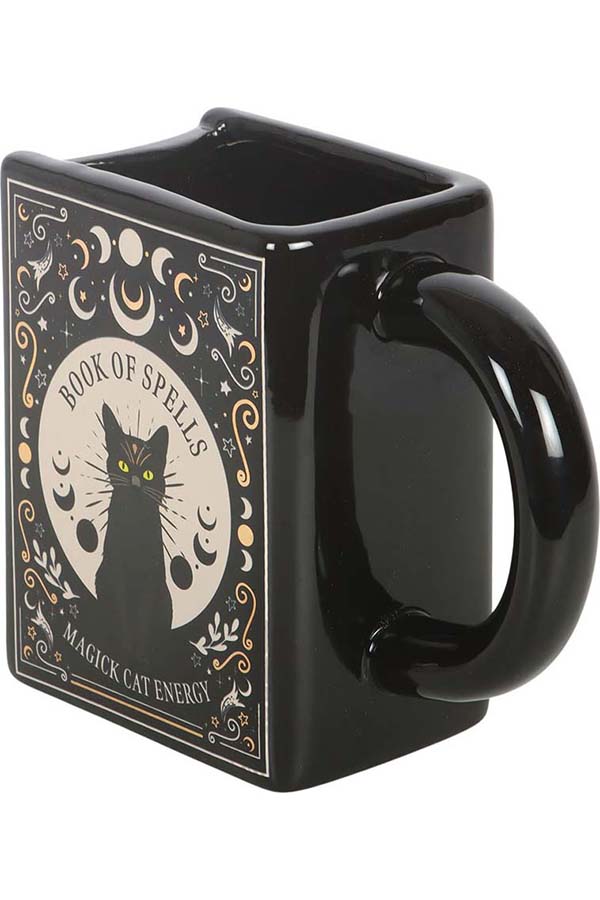 Black Cat Magick Book Of Spells Book Shaped | MUG