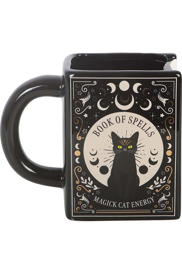 Black Cat Magick Book Of Spells Book Shaped | MUG