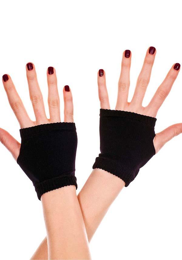 MUSIC LEGS Black | FINGERLESS GLOVES - Front