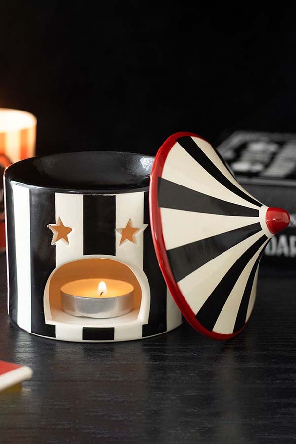 Black Striped Circus Tent | OIL BURNER