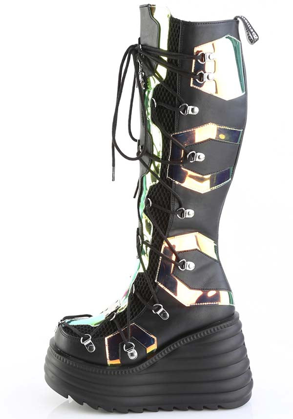 DEMONIA BLAZE-152 [Black] | Platform Boots [PREORDER] - BOOTS - Detail 2