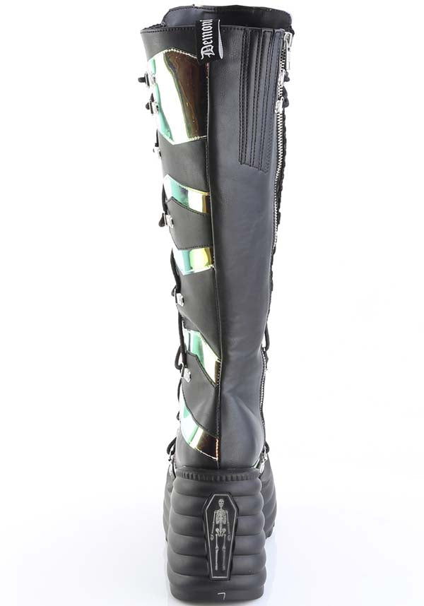 DEMONIA BLAZE-152 [Black] | Platform Boots [PREORDER] - BOOTS - Detail 4