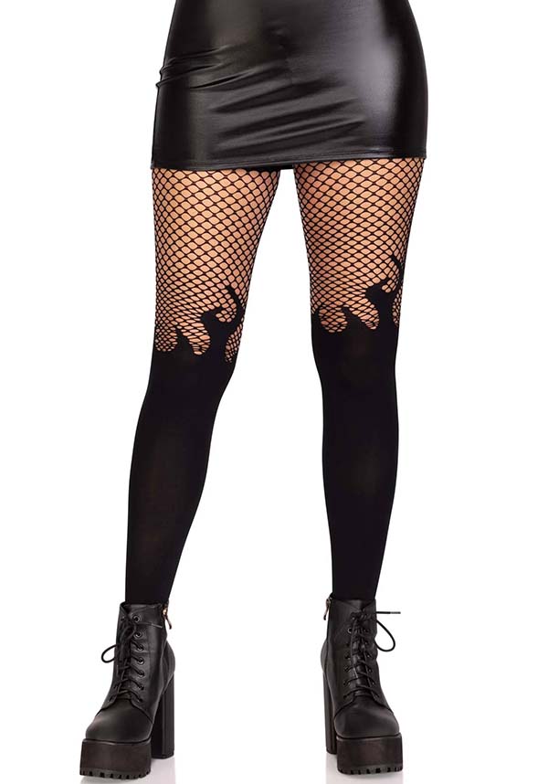LEG AVENUE Blaze Opaque [Black] | TIGHTS - Front
