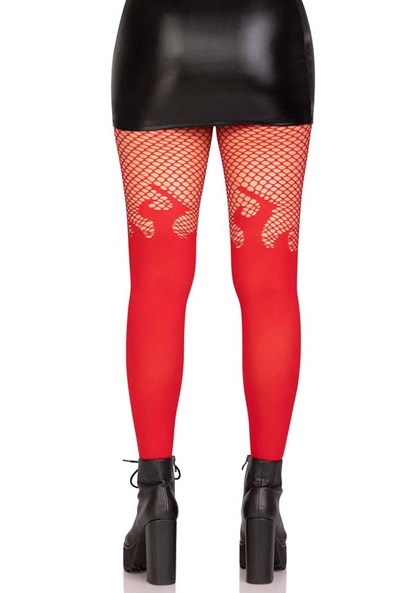 LEG AVENUE Blaze Opaque [Red] | TIGHTS - Detail 2