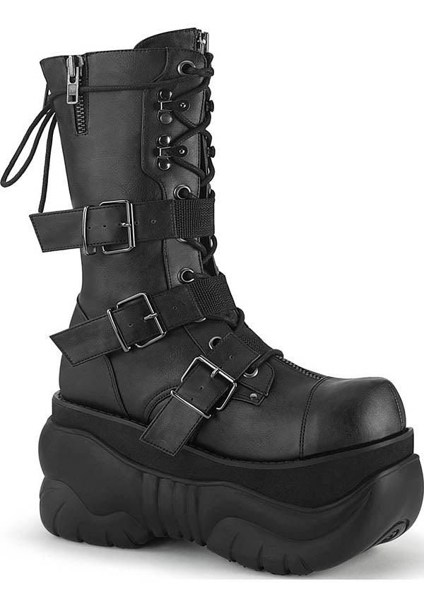 DEMONIA BOXER-230 [Black] | PLATFORM BOOTS [PREORDER] - BOOTS - Front View