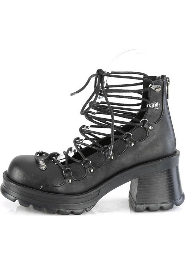 DEMONIA BRATTY-32 [Black] | PLATFORM SANDALS [PREORDER] - SANDALS - Detail 4