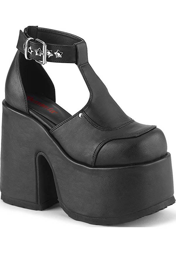 DEMONIA CAMEL-103 [Black] | PLATFORMS [PREORDER] - FLATS - Front View