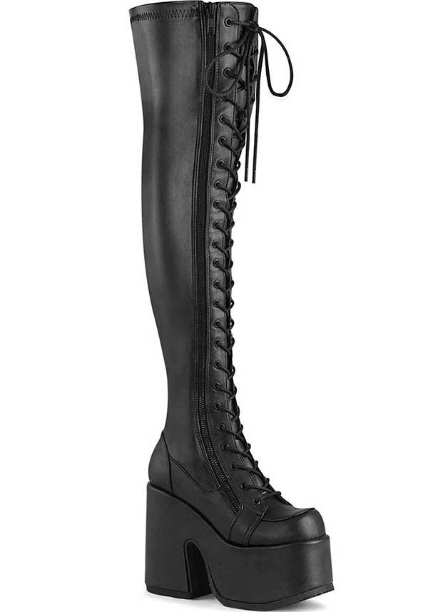 DEMONIA CAMEL-300 [Black] | BOOTS [PREORDER] - BOOTS - Front View