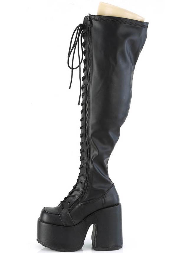 DEMONIA CAMEL-300WC [Black] | WIDE CALF PLATFORM BOOTS [PREORDER] - BOOTS - Detail 2