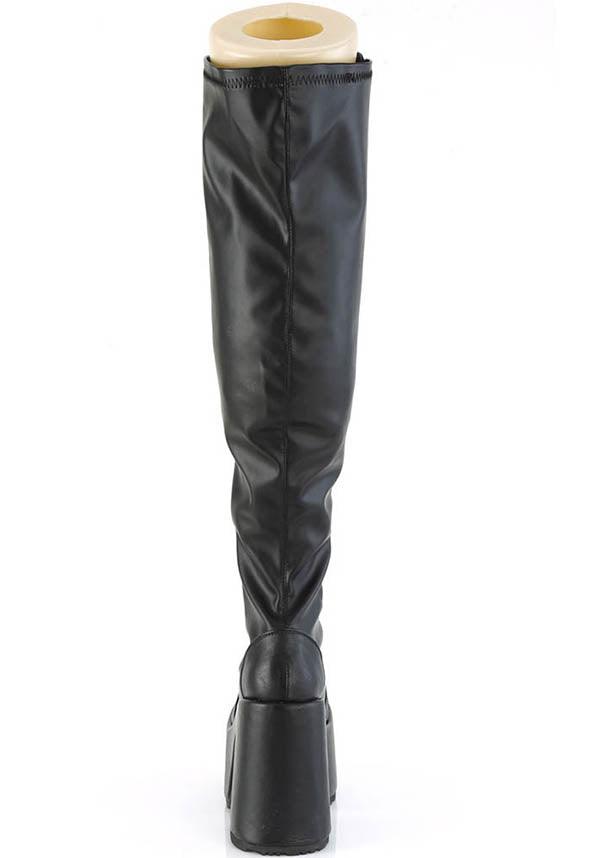 DEMONIA CAMEL-300WC [Black] | WIDE CALF PLATFORM BOOTS [PREORDER] - BOOTS - Detail 3